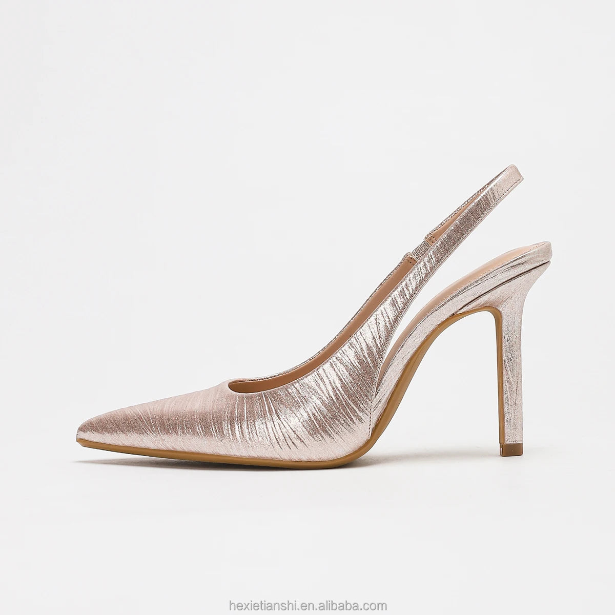 2026 New Arrival Women'S Slingback High Heels Pointed to Pumps Shiny Satin Upper Fashion Footwear for Wedding Party Evening Wear