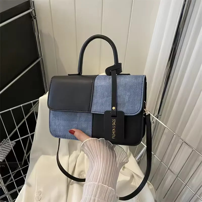 Wholesale Splice Shoulder Bags Fashion PU Leather Ladies Handbags Square Underarm Crossbody Bag Block Sacs Main Pour Femmes