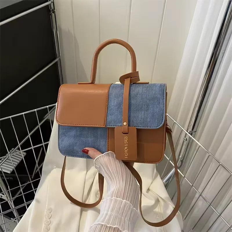 Wholesale Splice Shoulder Bags Fashion PU Leather Ladies Handbags Square Underarm Crossbody Bag Block Sacs Main Pour Femmes