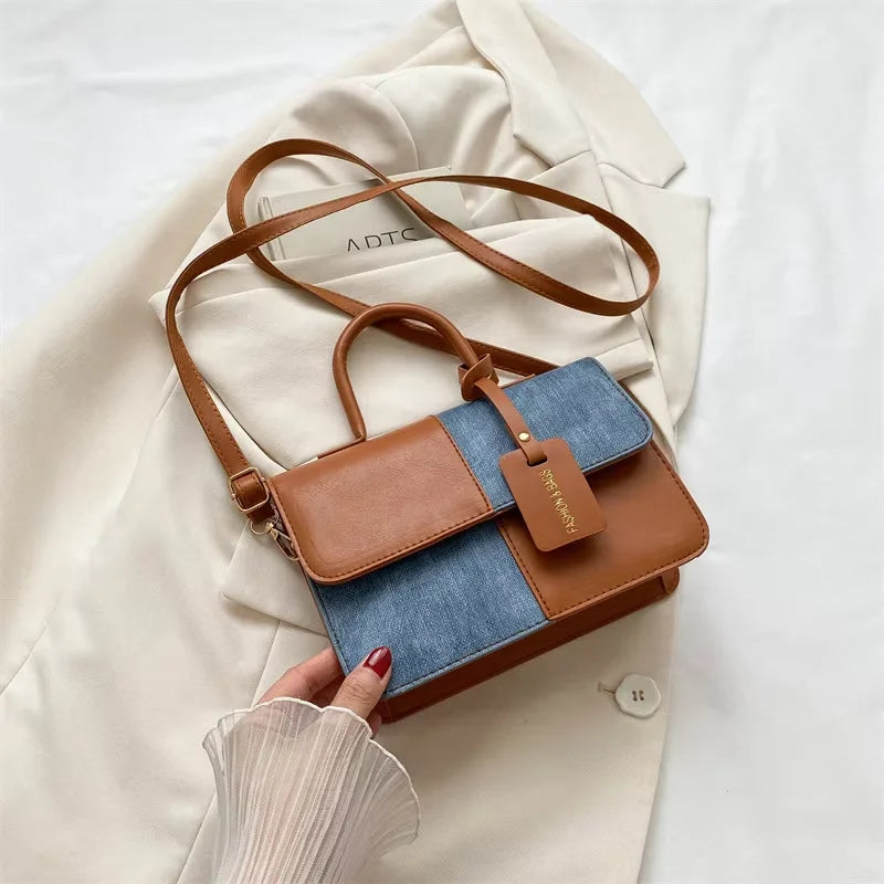 Wholesale Splice Shoulder Bags Fashion PU Leather Ladies Handbags Square Underarm Crossbody Bag Block Sacs Main Pour Femmes