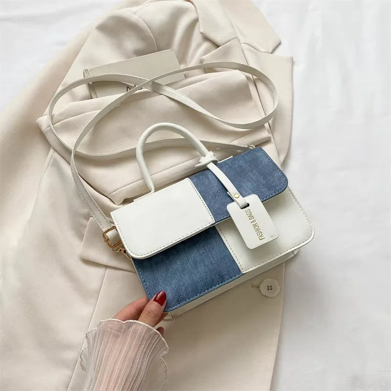 Wholesale Splice Shoulder Bags Fashion PU Leather Ladies Handbags Square Underarm Crossbody Bag Block Sacs Main Pour Femmes