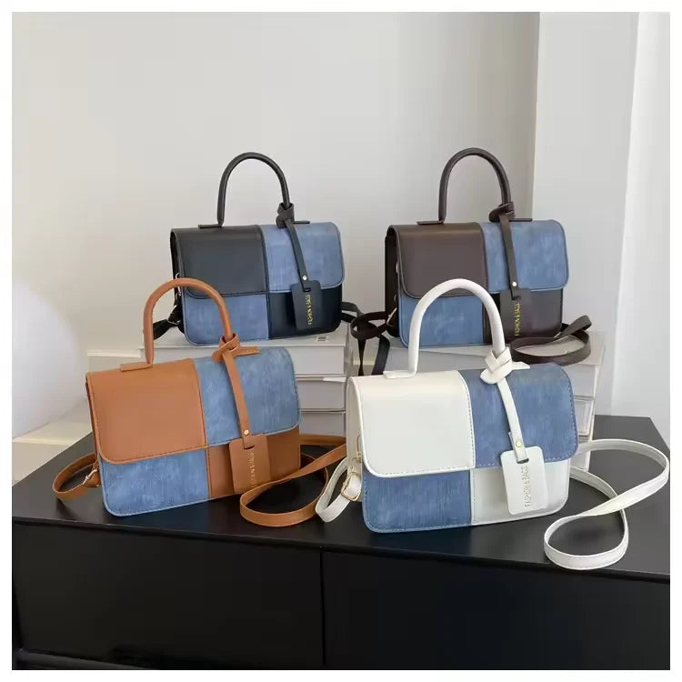 Wholesale Splice Shoulder Bags Fashion PU Leather Ladies Handbags Square Underarm Crossbody Bag Block Sacs Main Pour Femmes
