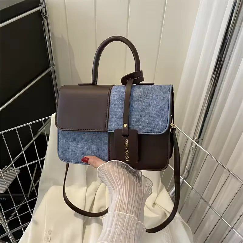 Wholesale Splice Shoulder Bags Fashion PU Leather Ladies Handbags Square Underarm Crossbody Bag Block Sacs Main Pour Femmes