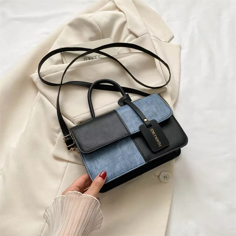 Wholesale Splice Shoulder Bags Fashion PU Leather Ladies Handbags Square Underarm Crossbody Bag Block Sacs Main Pour Femmes