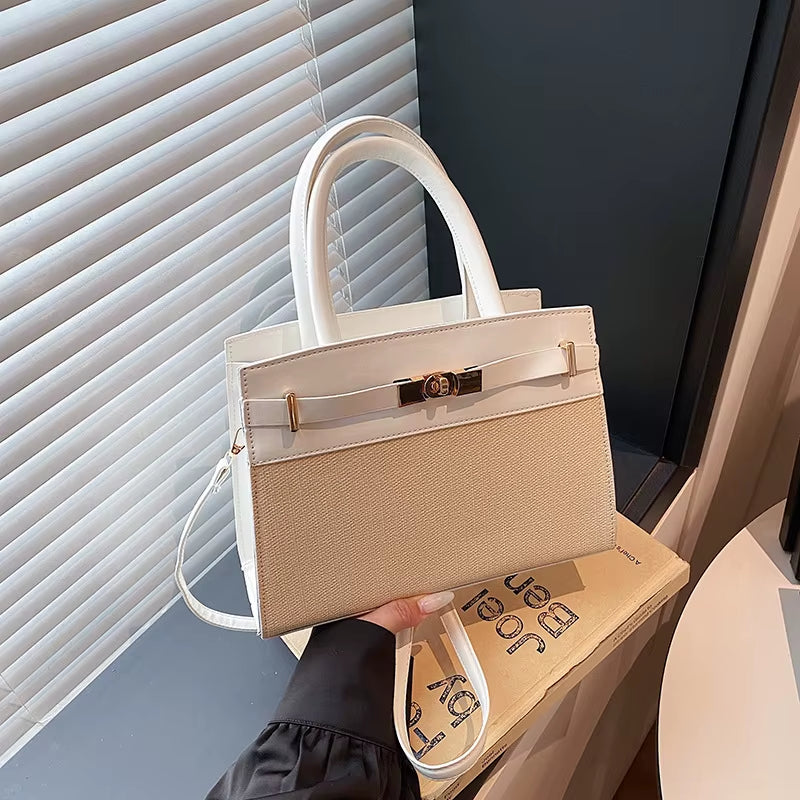 2026 New Women'S Color-Block Zipper Closure High Quality Crossbody Shoulder Commute Small Square Handbag