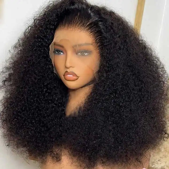 Afro Kinky Curly Short Bob Wig Deep Glueless HD Swiss Lace Frontal Wig with Raw Human Hair for Black Women - VANN'D