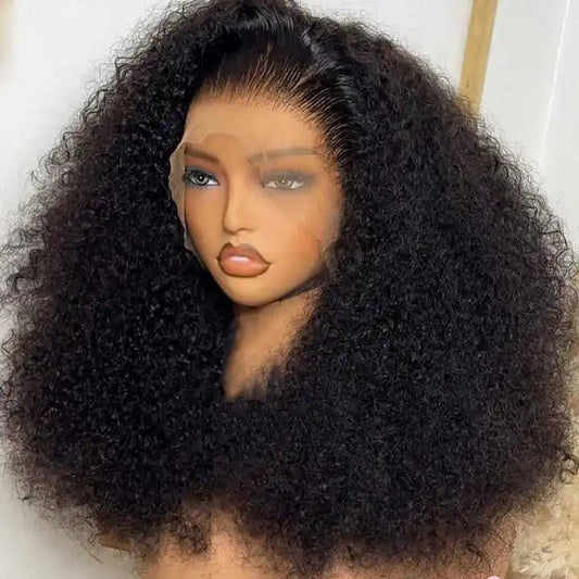 Afro Kinky Curly Short Bob Wig Deep Glueless HD Swiss Lace Frontal Wig with Raw Human Hair for Black Women - VANN'D