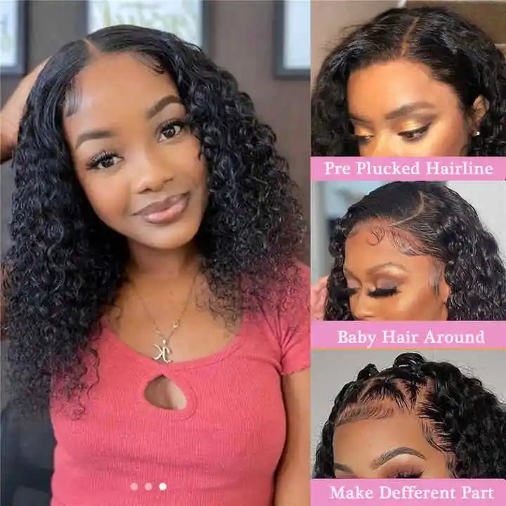 Afro Kinky Curly Short Bob Wig Deep Glueless HD Swiss Lace Frontal Wig with Raw Human Hair for Black Women - VANN'D