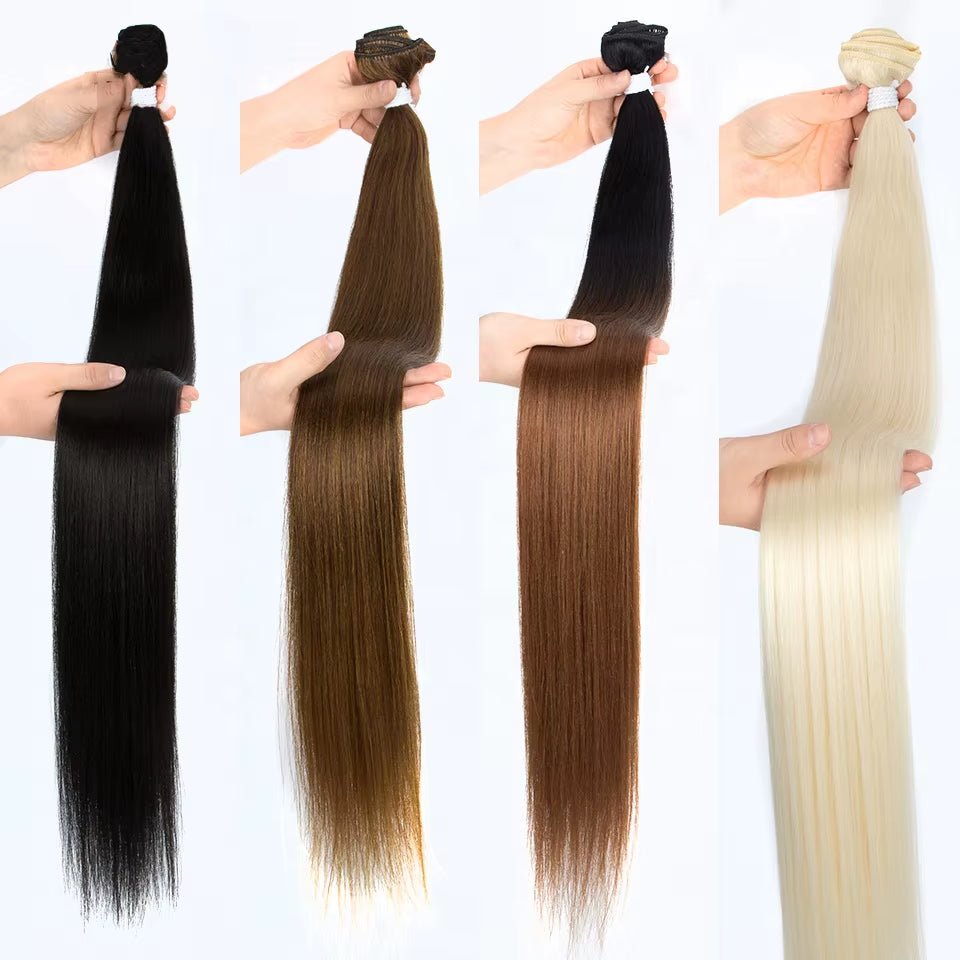 Brazilian Human Hair Hand Feel Super Soft Smooth No Tangle No Shedding Hair Bundles with Closure Synthetic Hair Extension - VANN'D