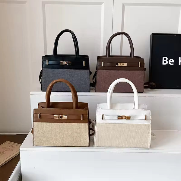 2026 New Women'S Color-Block Zipper Closure High Quality Crossbody Shoulder Commute Small Square Handbag