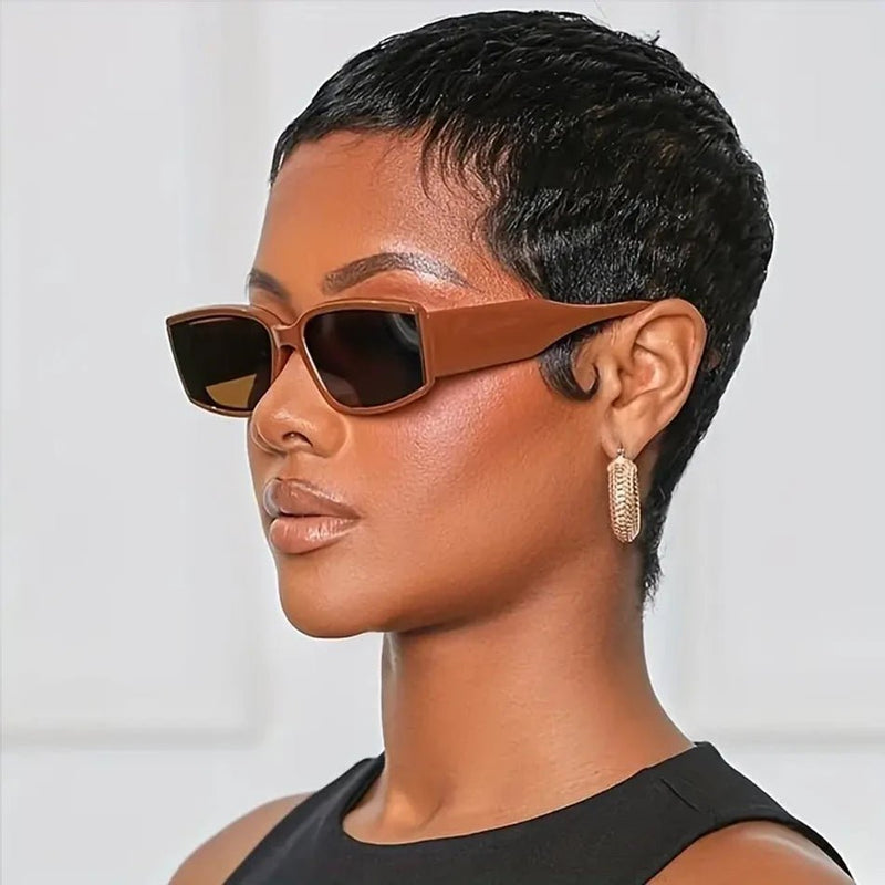 Pixie Cut Layered Straight Short Wig For Women Brazilian Human Hair 100% Full Machine-Made Wigs Black Color Natural Realistic - ZYNDA
