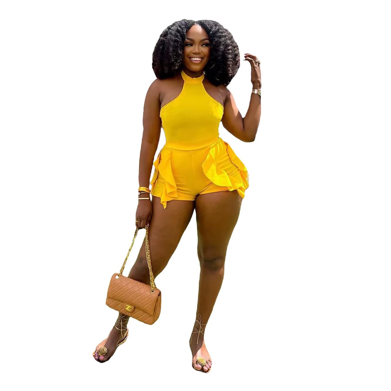Truen 2023 New Arrival Women'S Clothing Fashion Sexy Solid Color round Neck Custom LOGO Sleeveless Women One Piece Jumpsuit - VANN'D