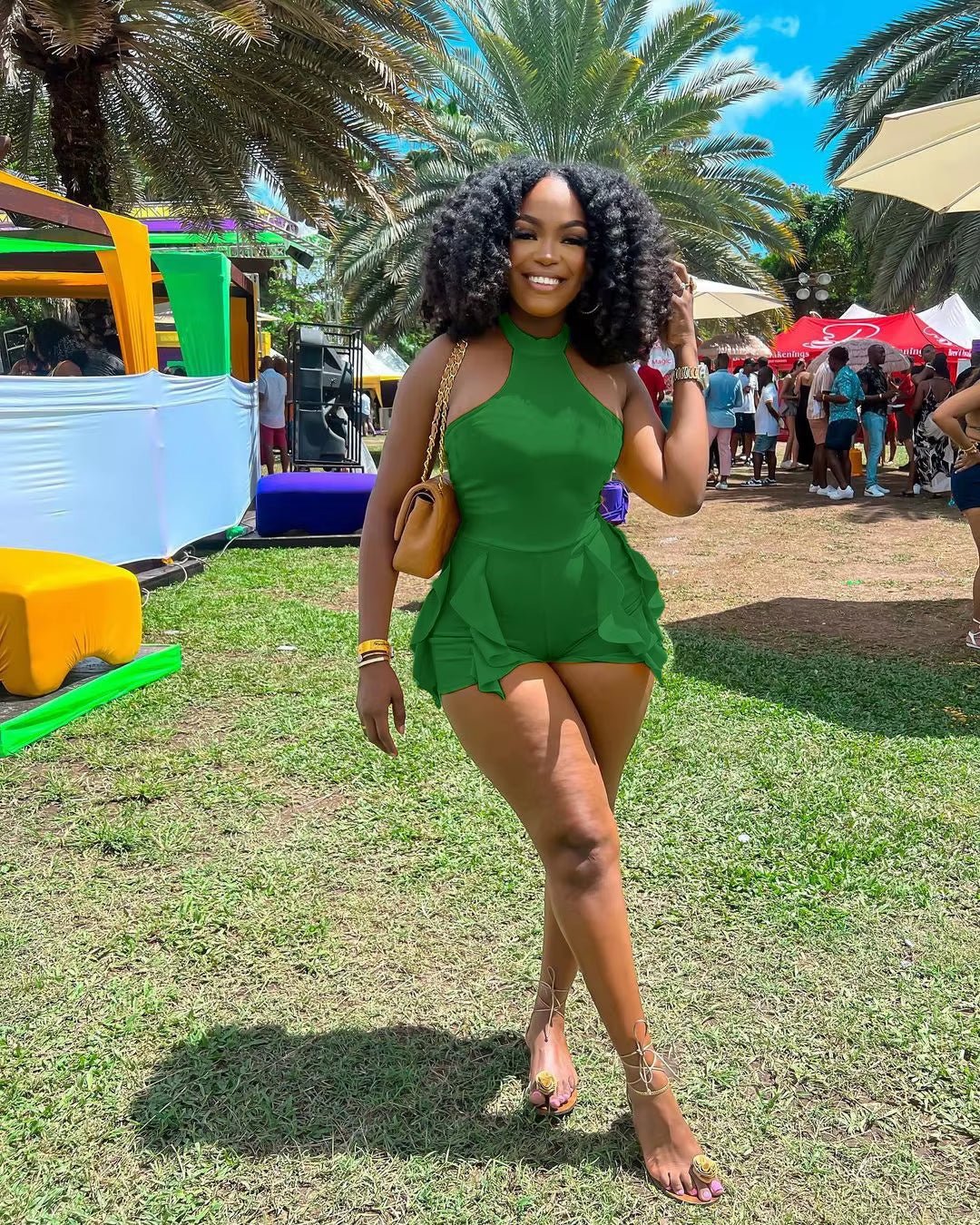 Truen 2023 New Arrival Women'S Clothing Fashion Sexy Solid Color round Neck Custom LOGO Sleeveless Women One Piece Jumpsuit - VANN'D